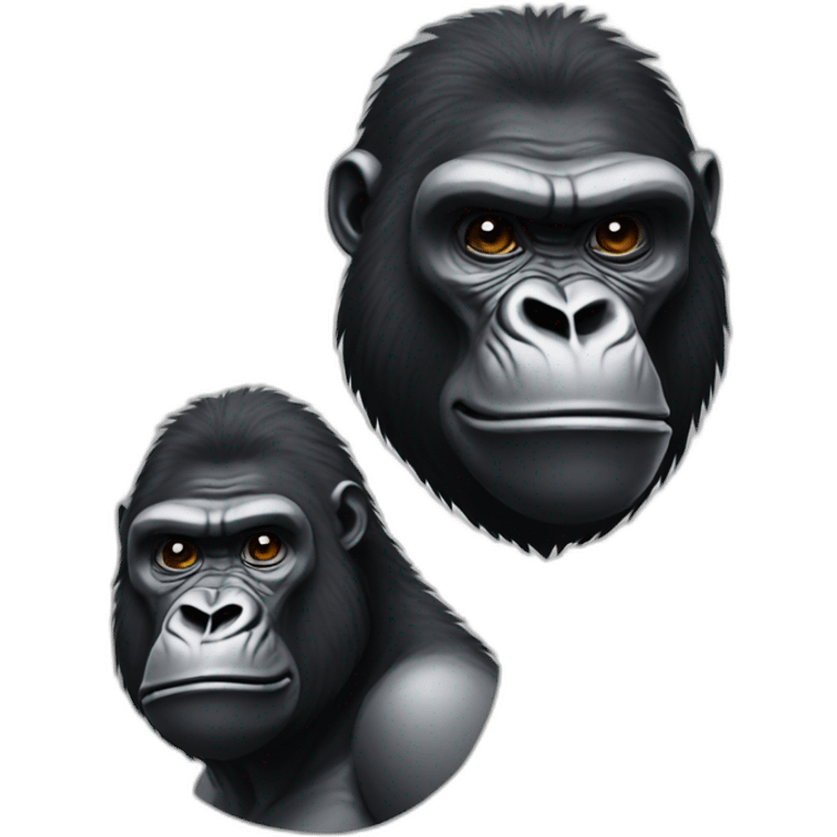 gorilla head and dino body emoji