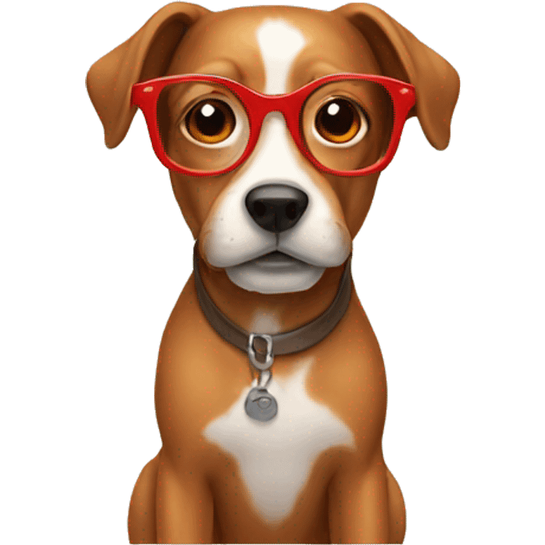 Dog red glasses  emoji