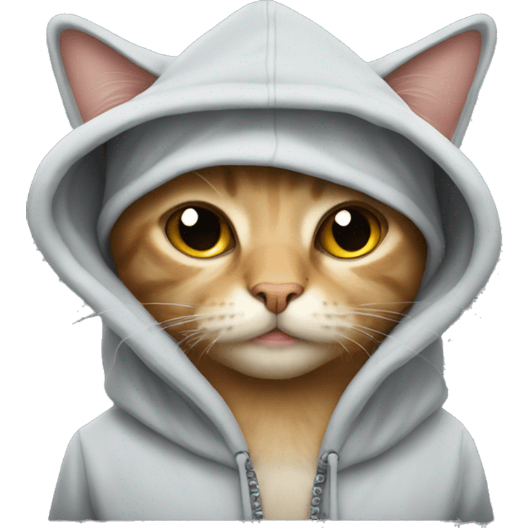 Cat wearing a hoddie emoji