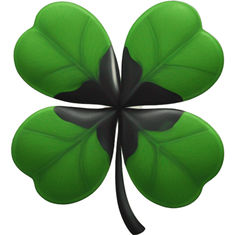 black 5 leaf clover, kina like the black clover nime emoji