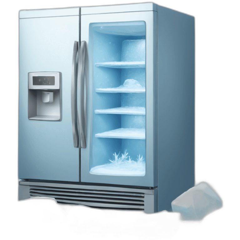  frozen refrigerator in ice emoji