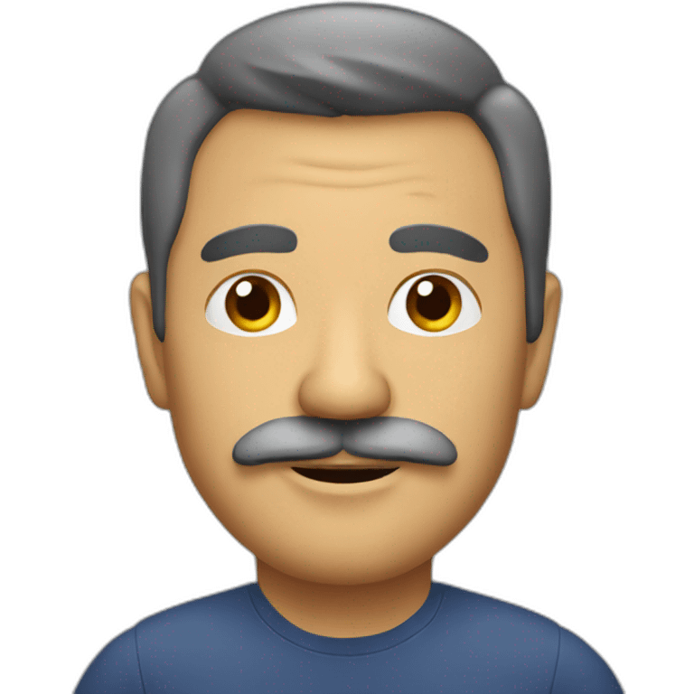 Middle aged Colombian man with bushy mustache emoji