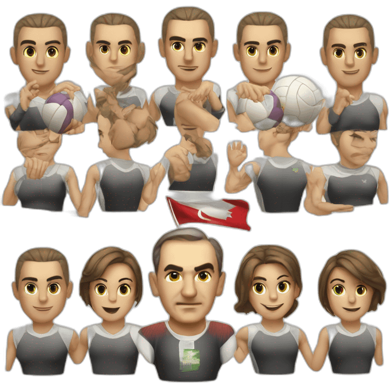 Atatürk with turkish volleyball team emoji