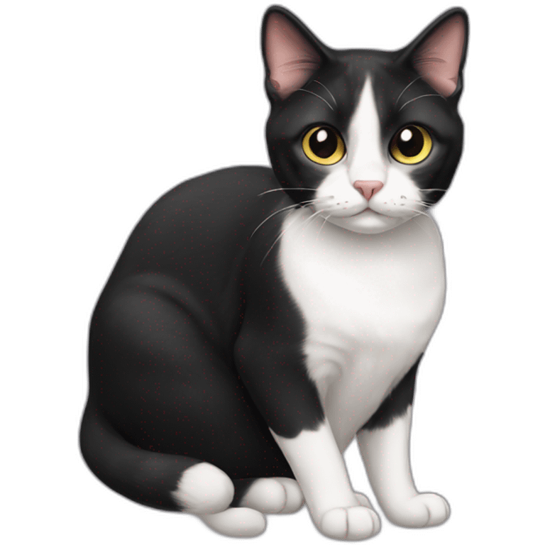 short hair american tuxedo cat emoji