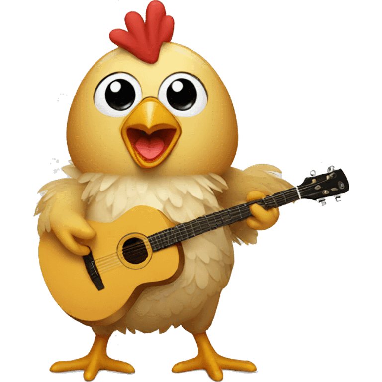 Chicken with guitars  emoji