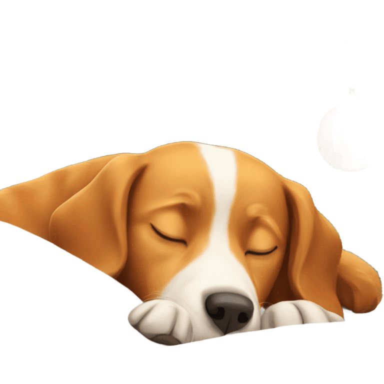 Cute Ginger dog sleeping under christmas tree emoji