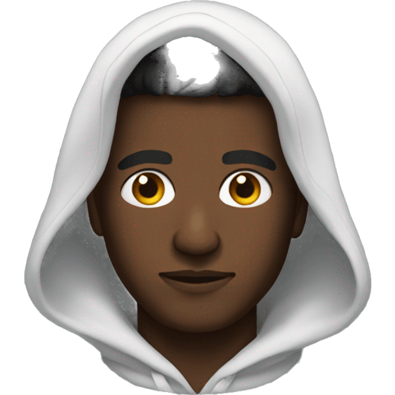 black haried man in a hodie emoji