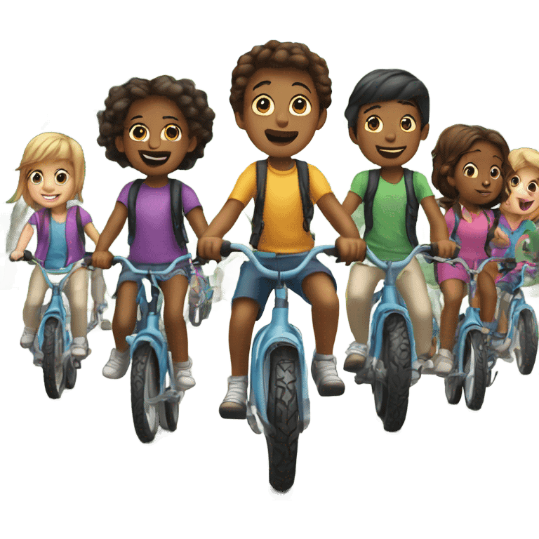 Group of kids on bikes emoji