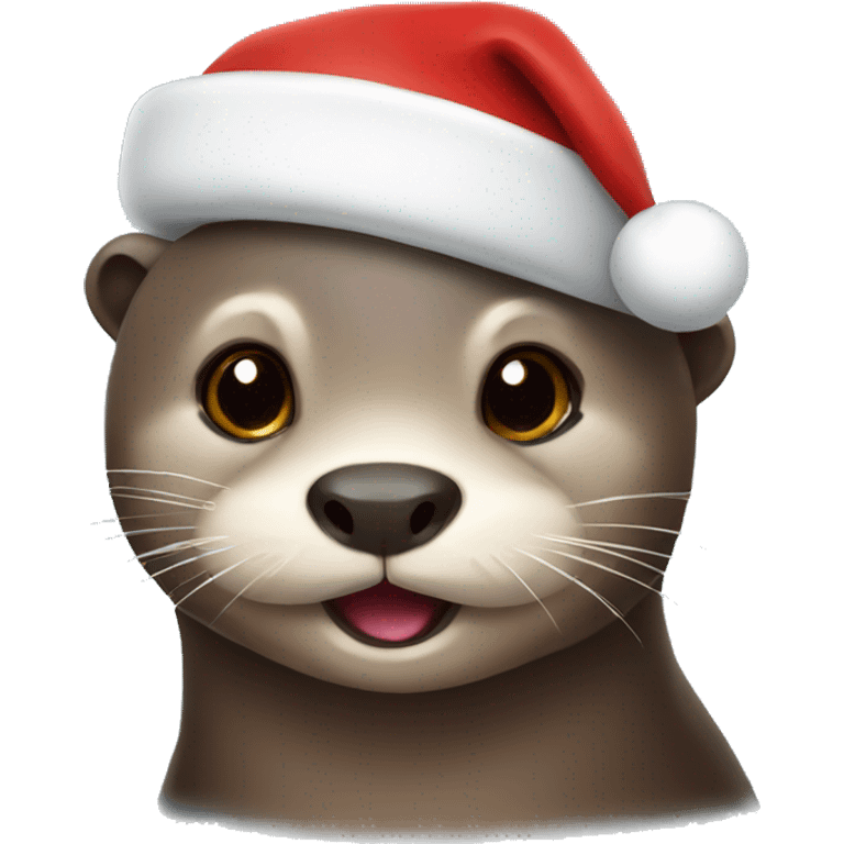 otter with santa hat emoji