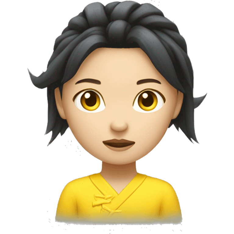 yellow short haires chinese lightning girl (only the head) which is suitable for an icon inside a circle emoji