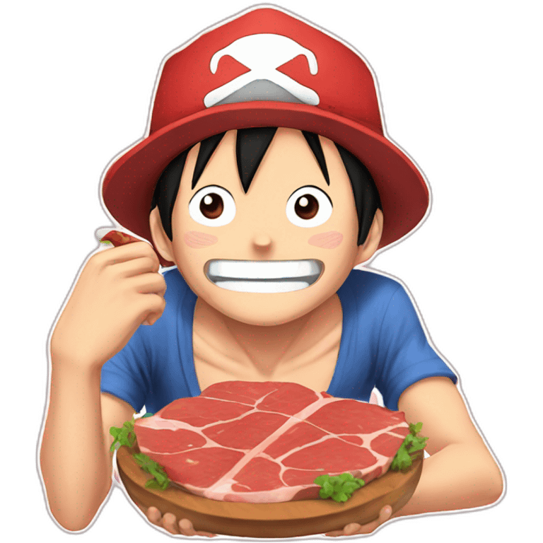 luffy eat meat emoji