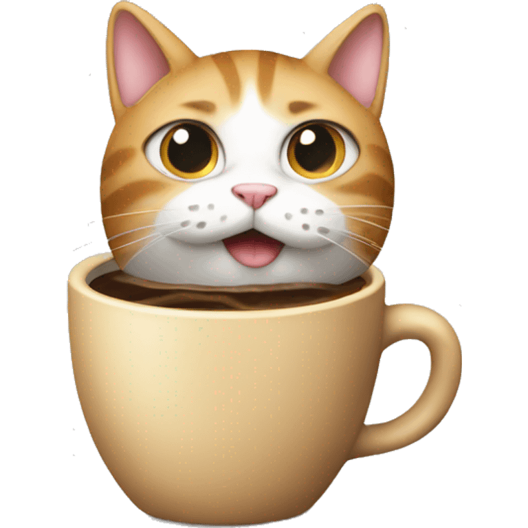 a cat with a coffee emoji