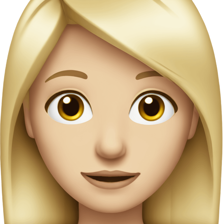 Pretty blonde girl with blue eyes and straight hair wearing a suit  emoji