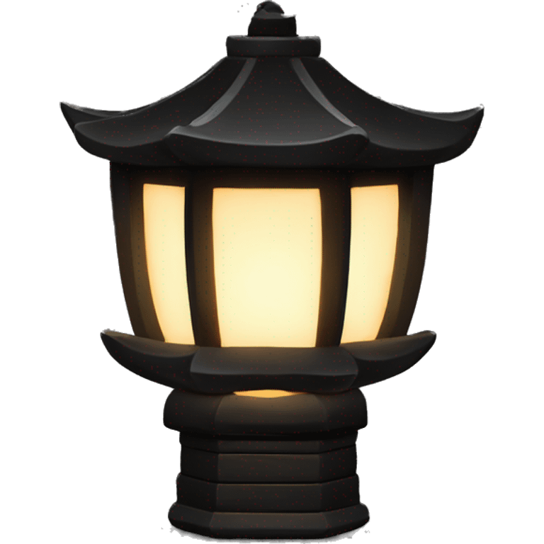 glowing asian lantern in darkness emoji