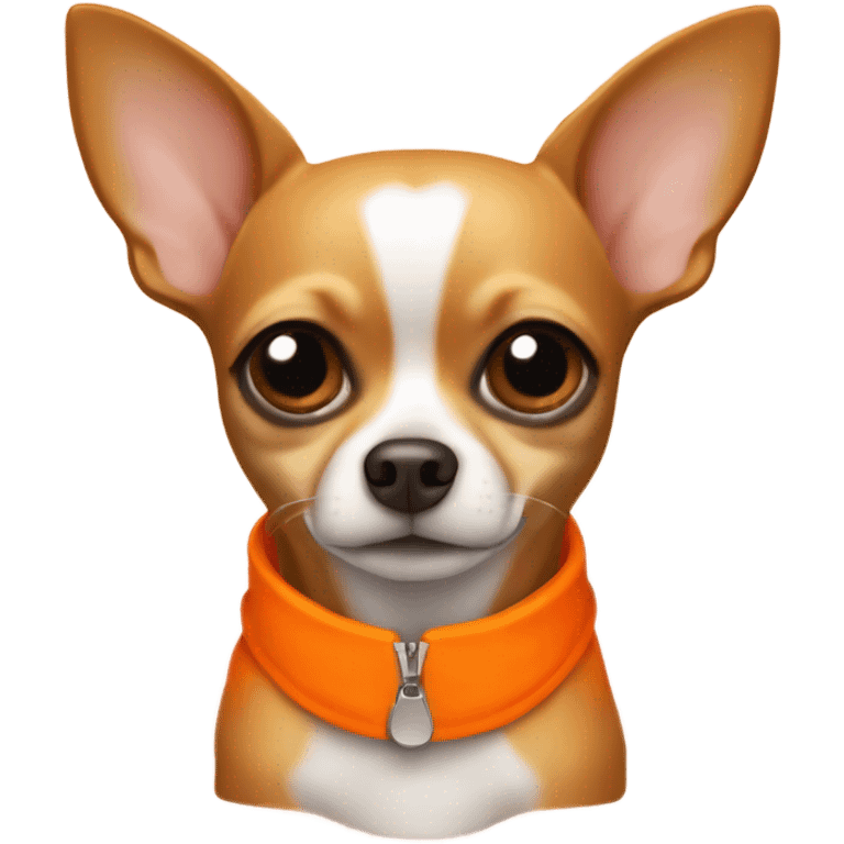 Chihuahua in a orange suit emoji