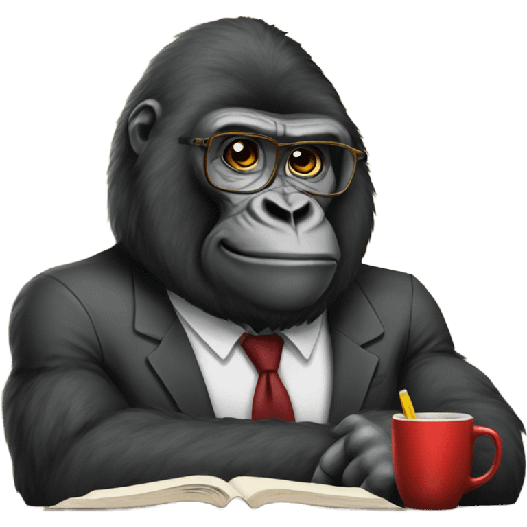 Gorilla that is acting like a professor  emoji