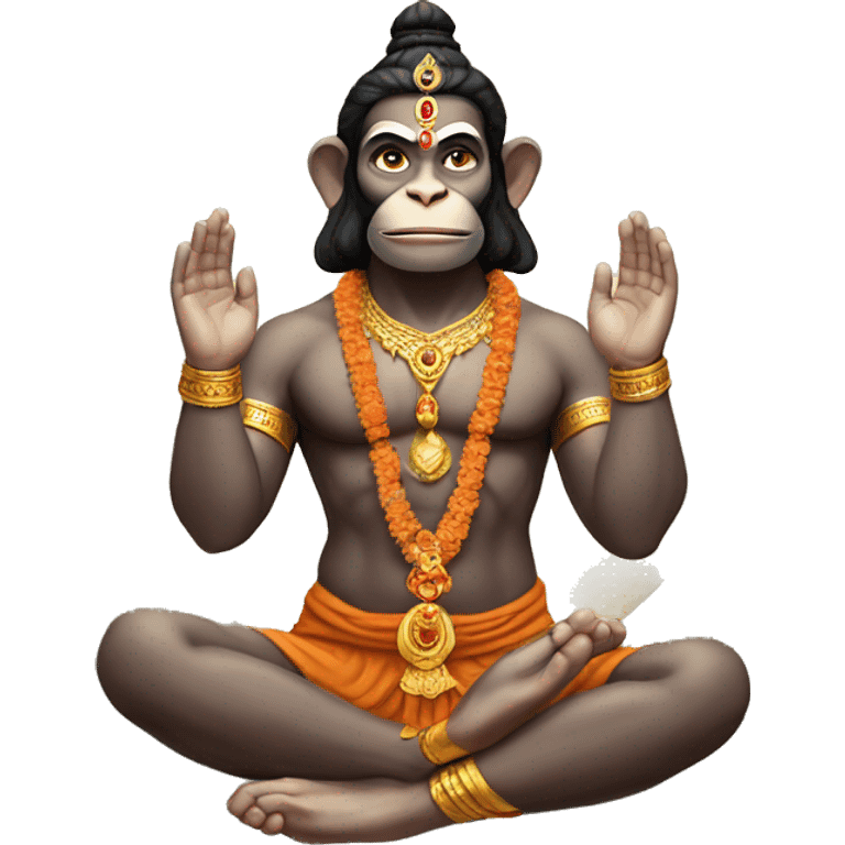 Lord Hanuman meditating emoji