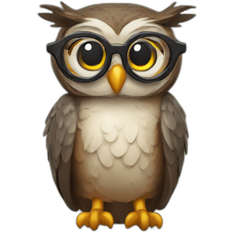 Owl wear glasses  emoji