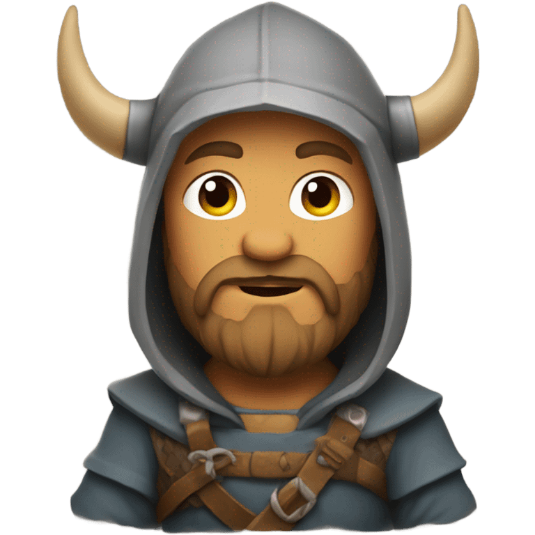 Viking wearing a hoodie emoji