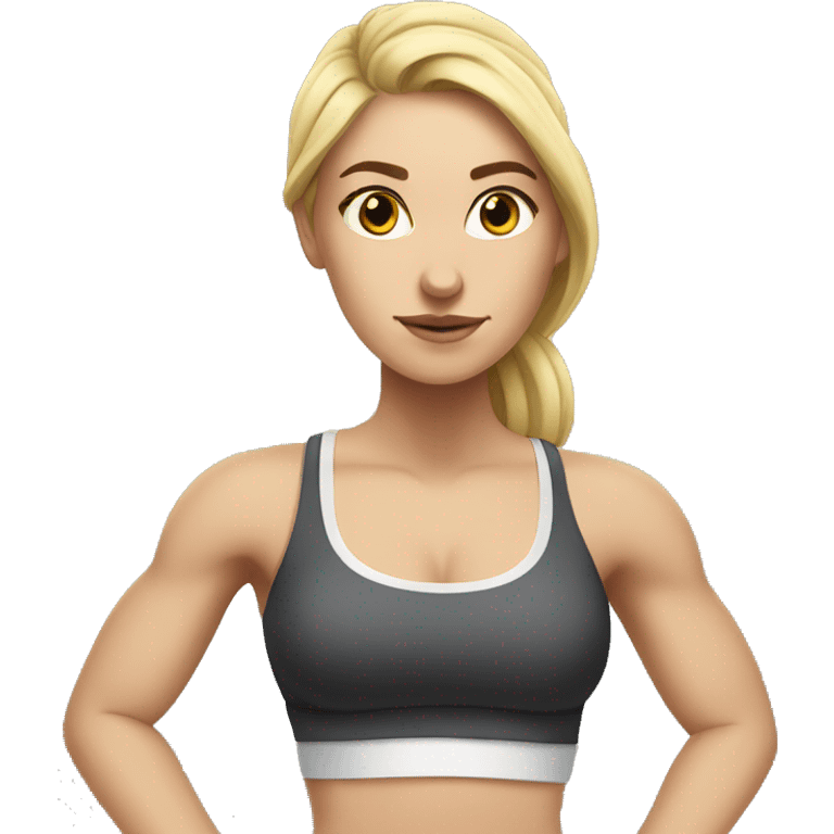 strong gorgeous white girl working out emoji