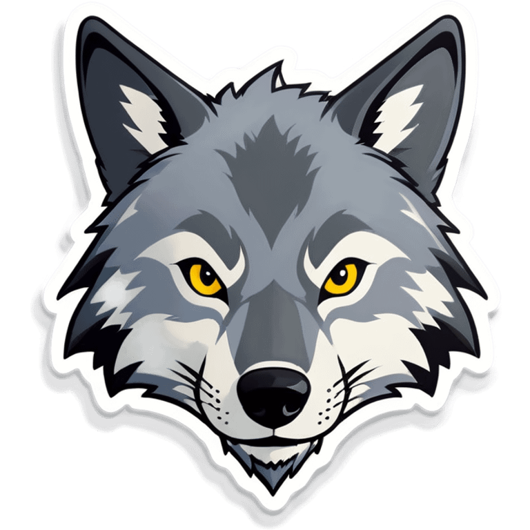 Loup gris kawai emoji