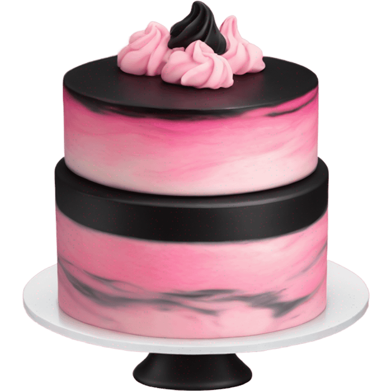 Cake with black and pink colour  emoji