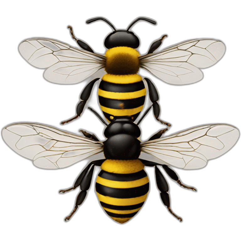 two bees fighting emoji