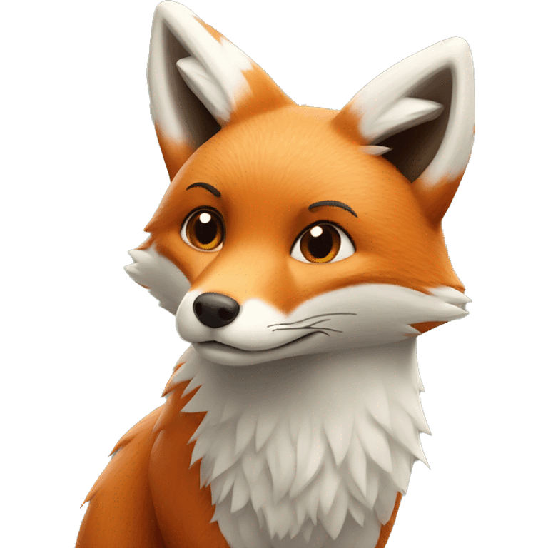 Red fox next to white fox emoji