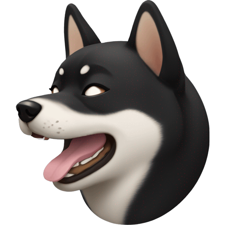 black Shiba inu smile, eyes closed  emoji