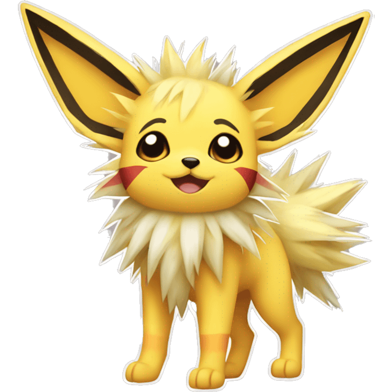 Jolteon with colorful stripes full body emoji