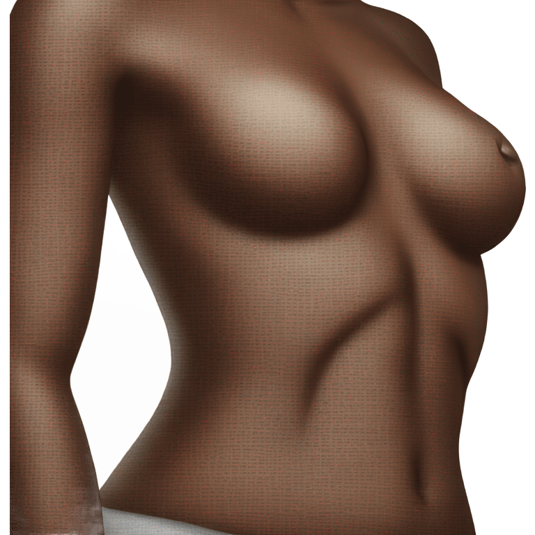 Close-up of woman's torso with abs emoji