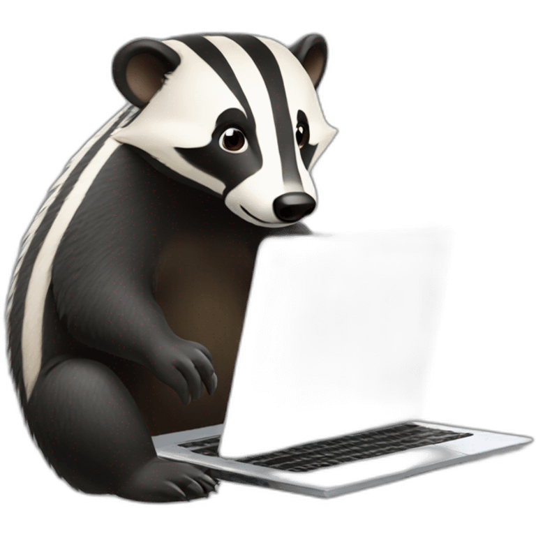 badger using a laptop emoji