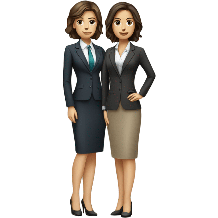 businesswomantwo caucasian brunette girls emoji