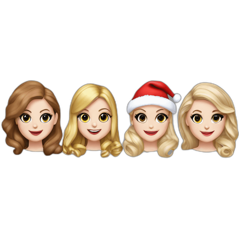 Taylor swift, Ariana grande and meghan trainor dressed as santa for christmas emoji