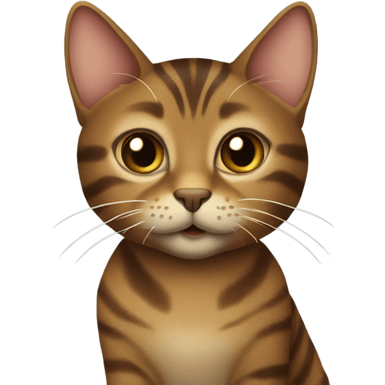 Brown tabby cat with short tail emoji