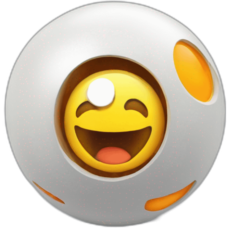 3d sphere with a cartoon tnt texture with big calm eyes emoji