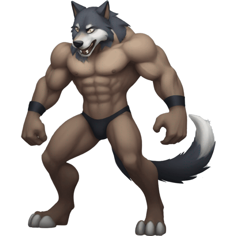 muscular anthro wolf emoji