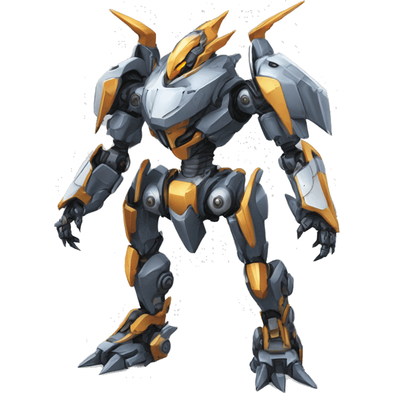 a futuristic mechanical spiky Medabot-raptor-dragon-mecha full body emoji