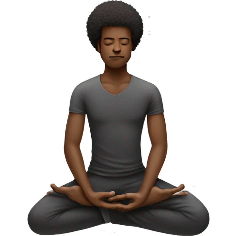 Meditating black man with Afro  emoji