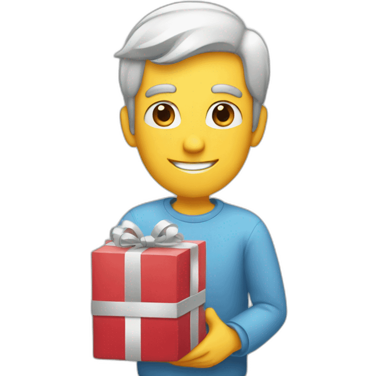 A kind man giving gifts to others emoji