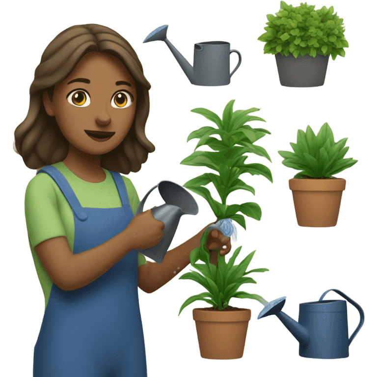 White woman watering plants  emoji