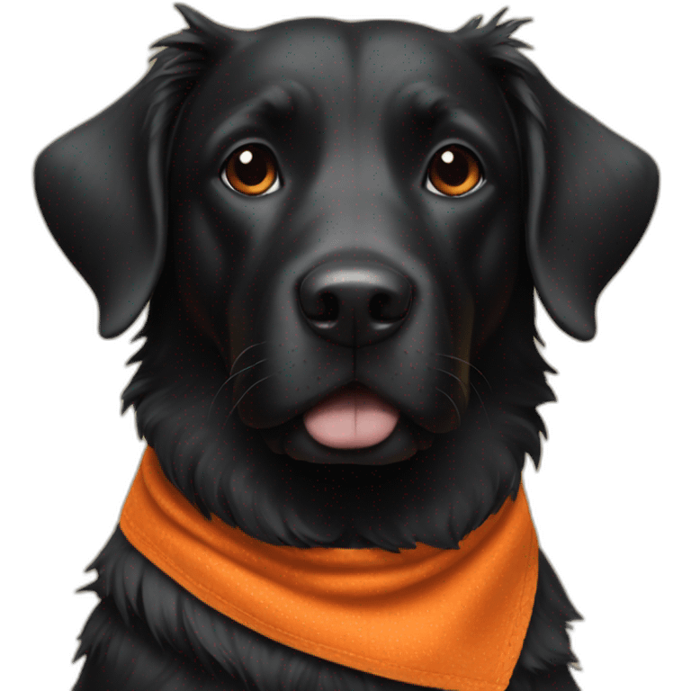 black dog with orange bandana around neck emoji