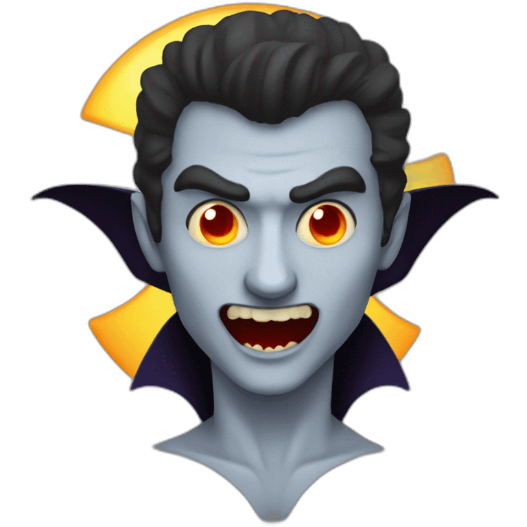 Vampire-with-sun-face emoji