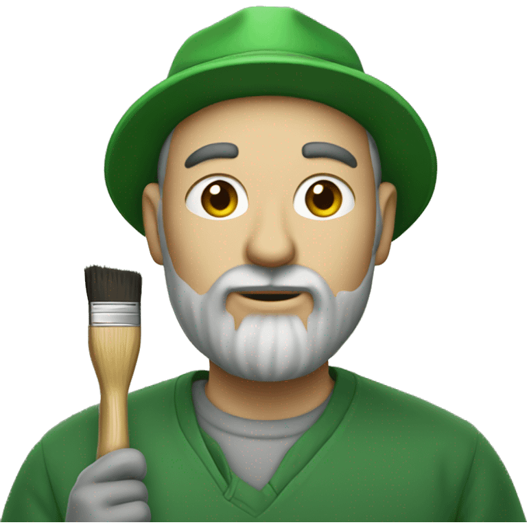 painter with brush in hand and green hat emoji