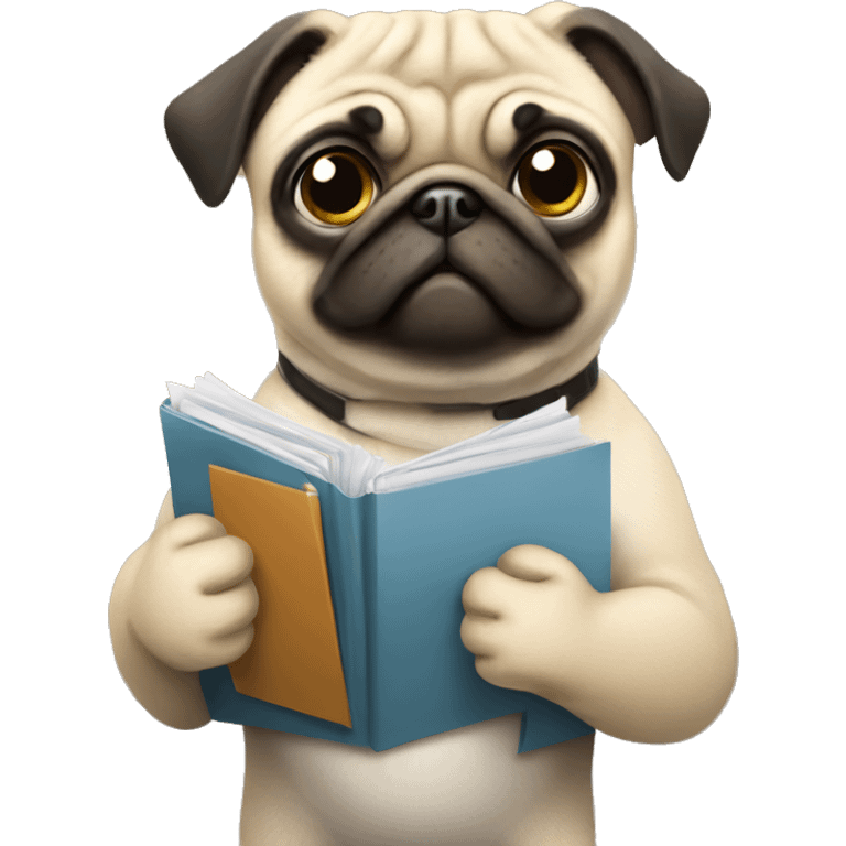 a pug holding a folder with documents emoji