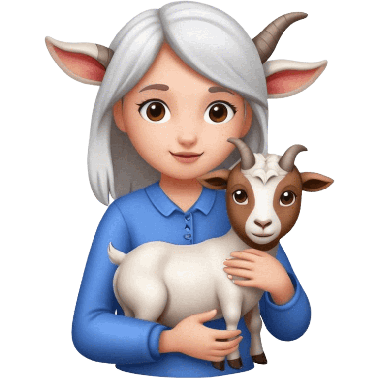 Girl with a goat emoji