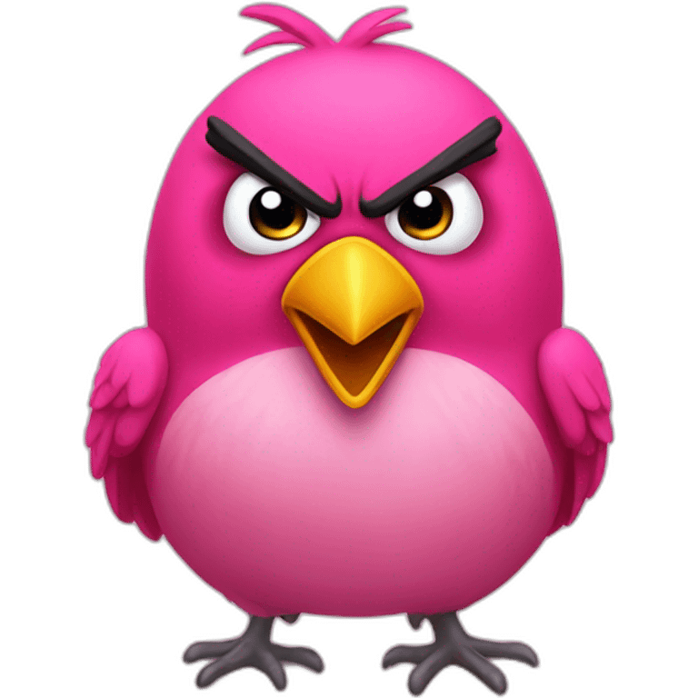 Angry pink bird emoji