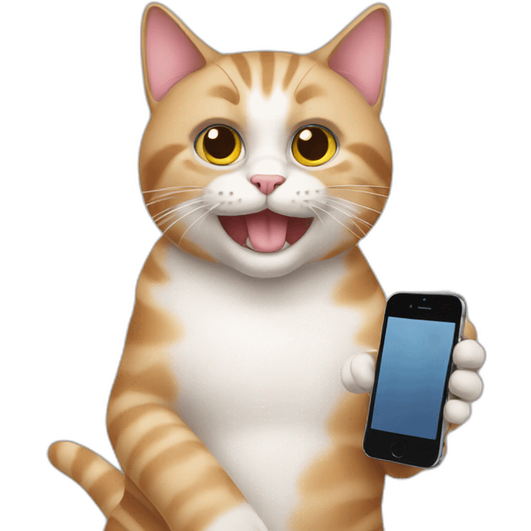 cat holding phone emoji