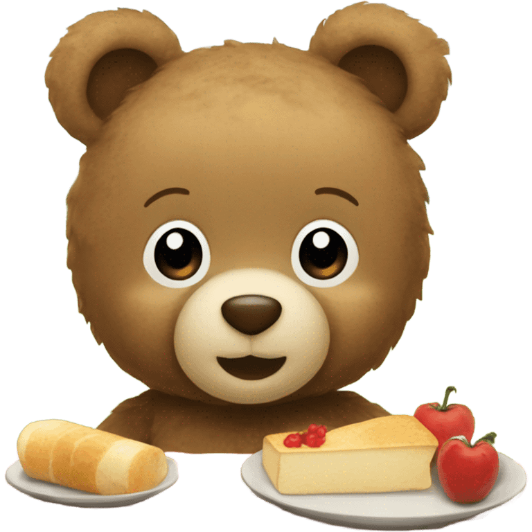 Cute teddy bear picnic emoji