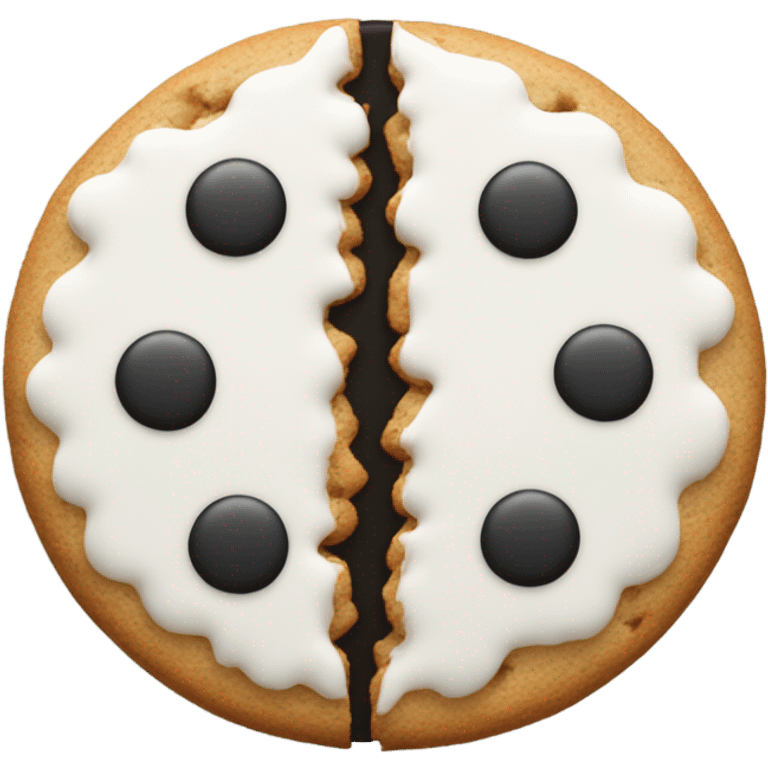 Half black and half white cookie  emoji